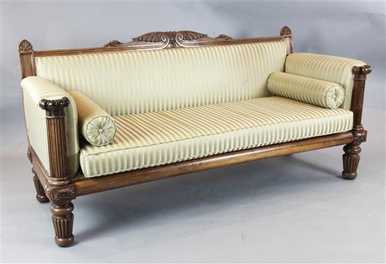 A William IV carved rosewood settee, W.6ft 3in. D.2ft 6in. H.3ft 1in.